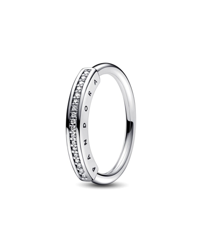 Pandora Signature Silver Cz Signature Id Ring