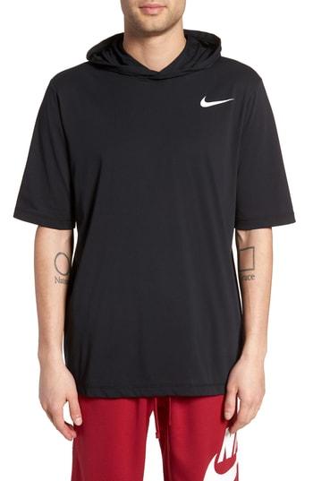 nike dry men's short sleeve hoodie