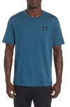 Under Armour Men's Sportstyle Left Chest Short Sleeve In Techno Teal Medium Heather/black