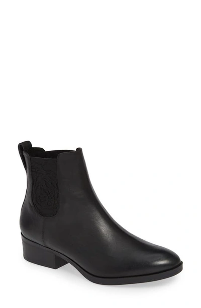 Taryn Rose Gina Low-heel Leather Ankle Boots In Black Leather