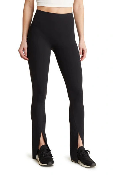 Spanx Booty Boost Front Slit Active Leggings In Very Black