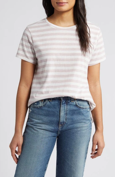 Lucky Brand Print T-shirt In Natural Stripe