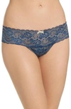 Skarlett Blue 'obsessed' Lace Thong In Aqua Marine/ Sea Shell