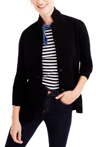 Jcrew Merino Sweater Blazer In Black