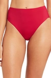 Sea Level Retro High Waist Bikini Bottoms In Red