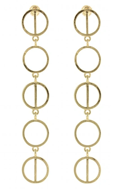 Olivia Welles Geometry Linear Drop Earrings In Gold