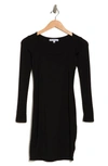 Velvet Torch Long Sleeve Minidress In Black