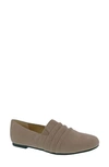 Ros Hommerson Donut Ruched Flat In Stone Microsuede