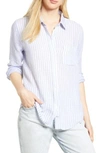 Rails Charli Shirt In Mixed Powder Blue Stripe