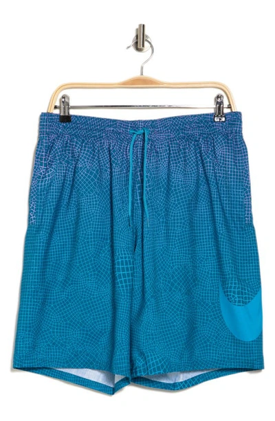 Nike Swoosh 9" Volley Swim Trunks In Green Abyss