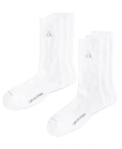 Calvin Klein Men's Athletic Performance Crew Socks 6-pack In White