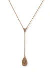 Dkny Ellwood Pavé Crystal Teardrop Y-necklace In Gold/ Crystal Golden Shadow