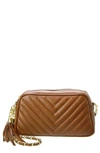 Persaman New York Alice Quilted Crossbody Bag In Saddle