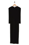 Velvet Torch Long Sleeve Maxi Dress In Black
