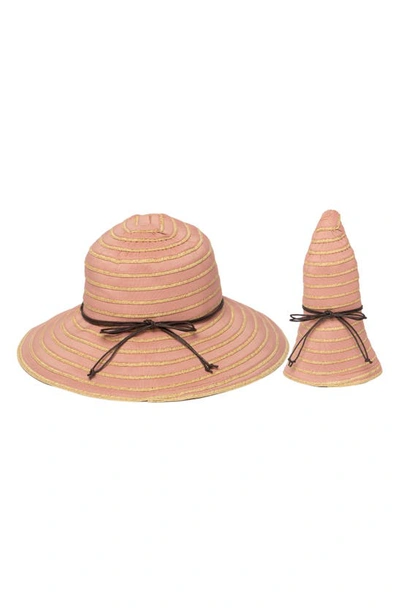 San Diego Hat Braid & Ribbon Trim Upf 50+ Hat In Rose