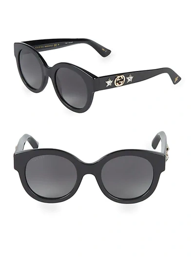 Gucci 51mm Round Sunglasses In Black