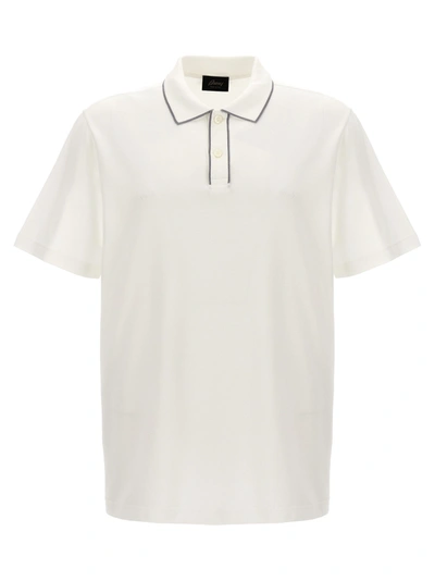 Brioni Logo Embroidery Shirt Polo In Neutral