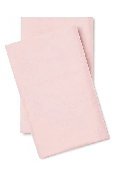 Pg Goods Set Of 2 Classic Cool Crisp Cotton Pillow Cases In Light Pink