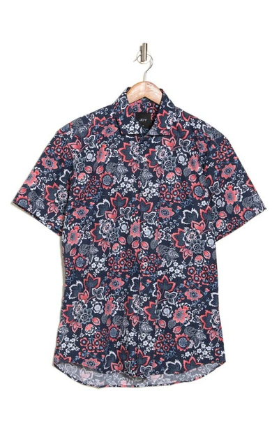 Jeff The Fiske Short Sleeve Button-up Shirt In Blue