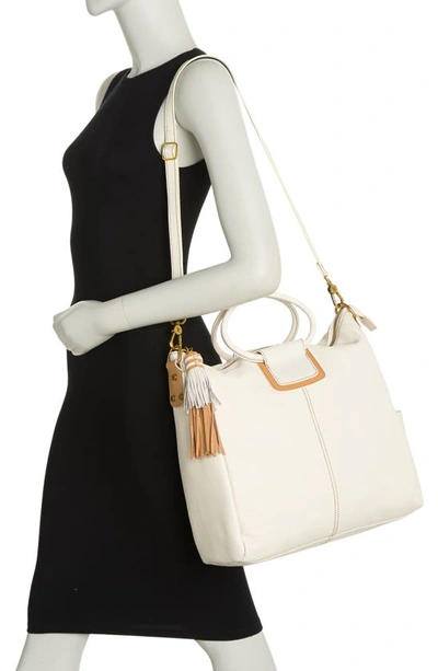 Hobo Sheila Ring Top Handle Leather Tote Bag In White