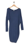 Go Couture Long Sleeve Dress In Marine Navy