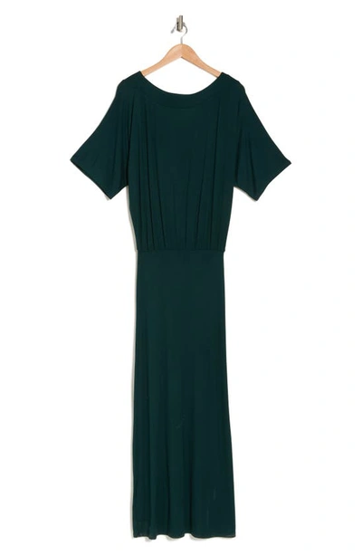 Go Couture Dolman Short Sleeve Maxi Dress In Green