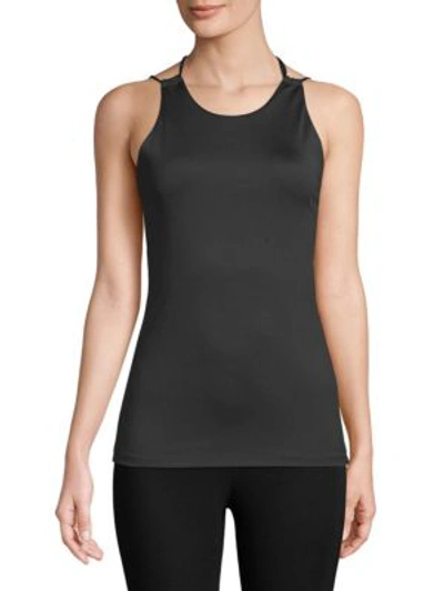 Body Language Whitley Strappy Tank Top In Black Mesh