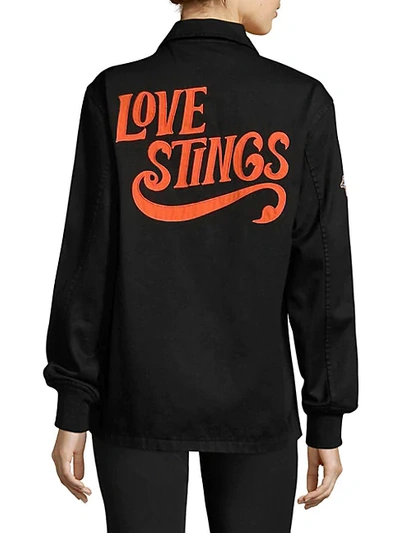 Opening Ceremony Love Stings Coach Cotton Jacket In Black