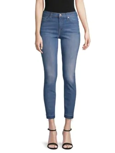 7 For All Mankind Classic Ankle Skinny Jeans In Blue