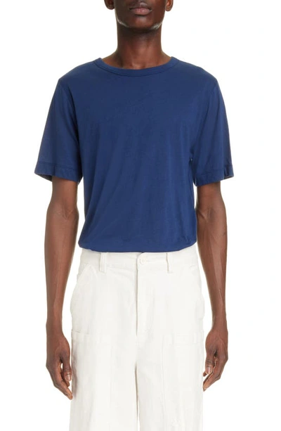 Dries Van Noten Habba Cotton Jersey Crewneck T-shirt In Dark Blue