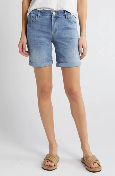 Wit & Wisdom 'ab'solution Denim Rolled Bermuda Shorts In Light Blue