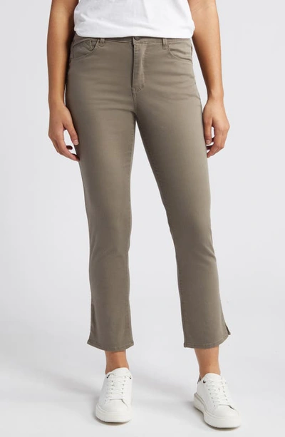 Wit & Wisdom 'ab'solution High Waist Slim Straight Ankle Pants In Brindle Olive