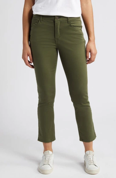 Wit & Wisdom Logan 'ab'solution High Waist Ankle Slim Straight Leg Pants In Celadon
