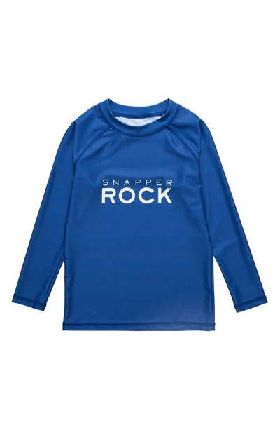 Snapper Rock Kids' Logo Long Sleeve Rashguard Top In Blue