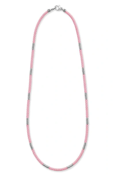 Lagos Pink Caviar Ceramic Station Necklace