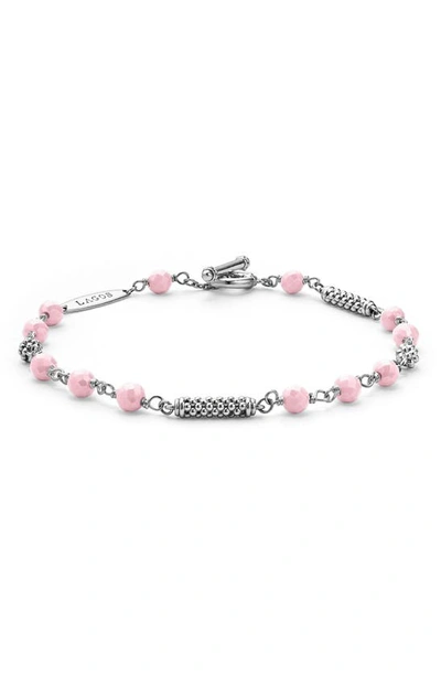 Lagos Caviar Icon Pink Ceramic Bead Toggle Bracelet