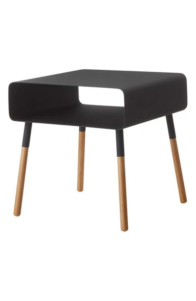 Yamazaki Short Side Table With Storage Shelf In Black