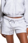 Skims Cotton Blend Fleece Lounge Shorts In Light Heather Grey