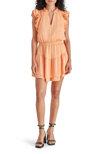 Steve Madden Prairie Dreams Flutter Sleeve Minidress In Salmon