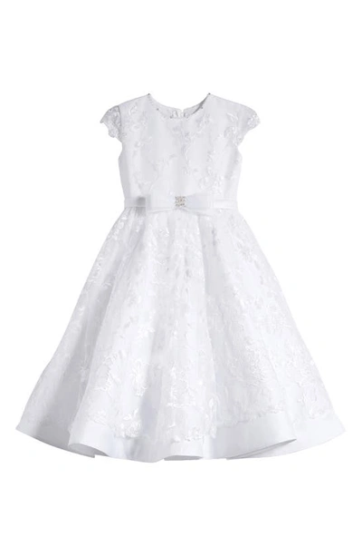 Joan Calabrese For Macis Design Kids' Floral First Communion Dress In White