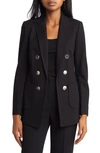 Anne Klein Faux Double Breasted Jacket In Anne Black