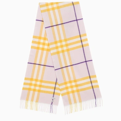 Burberry Cashmere Scarf With Check Pattern In Multicolor