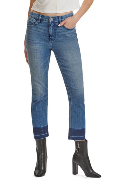 Jen7 By 7 For All Mankind Raw Hem Ankle Straight Leg Jeans In Malaga