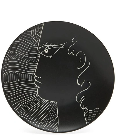 Raynaud Jean Cocteau Le Gabier De Vigie Coupe Plate In Black