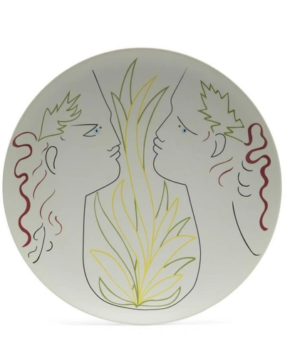 Raynaud Jean Cocteau Orphée Et Eurydice Large Bowl In Green