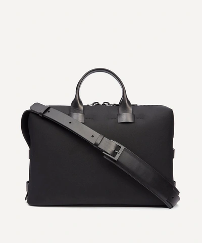 Troubadour Fabric And Leather Slim Briefcase In Black