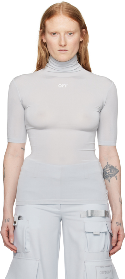 Off-white Stamp Second-skin Top In Blue