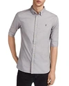 Allsaints Redondo Half Sleeve Slim Fit Button-down Shirt In Land Gray