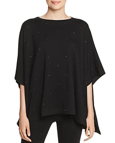 Capote Embellished Poncho Top In Black