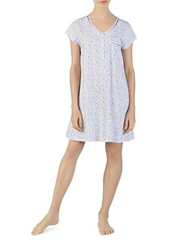 Eileen West Cap Sleeve Short Sleepshirt In Heather Gray Floral